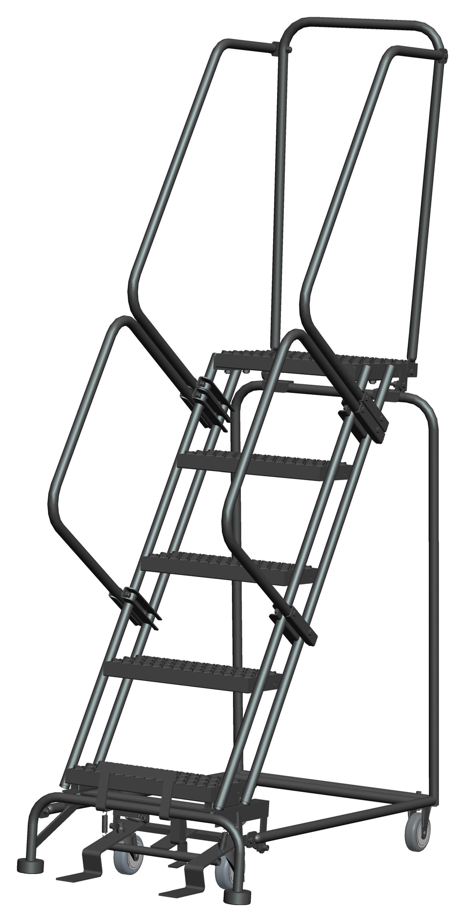 Rolling Ladder - M-2000 Series - 5 Step, Handrails - Ballymore