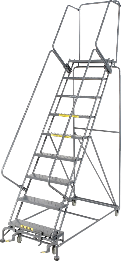 Rolling Ladder - M-2000 Series - 9 Step, Handrails - Ballymore