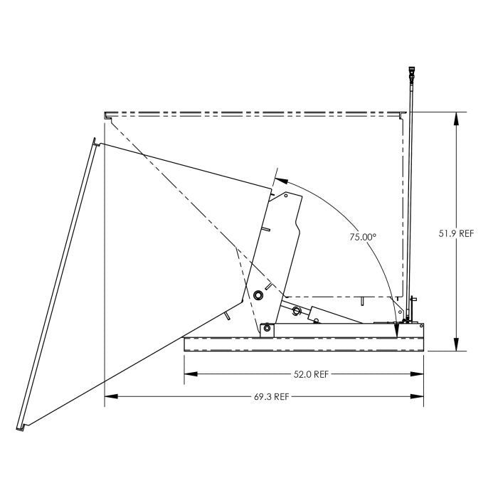 Powered Self-Dumping Hopper Forklift Attachment - 2 Cubic Yard - Steel - Ultra-Heavy Duty - Valley Craft