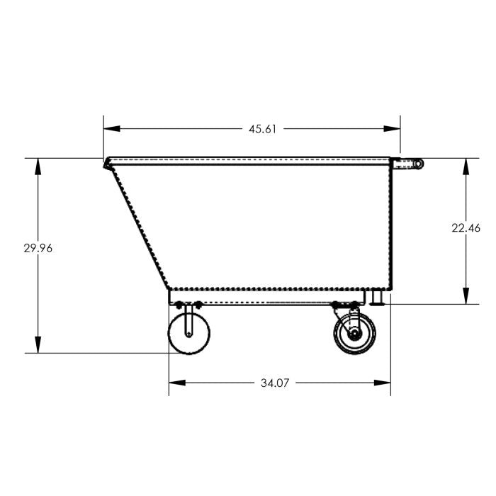 Mobile Hopper - 1/2 Cubic Yard - Forkliftable - Steel - Ultra-Heavy Duty - Valley Craft