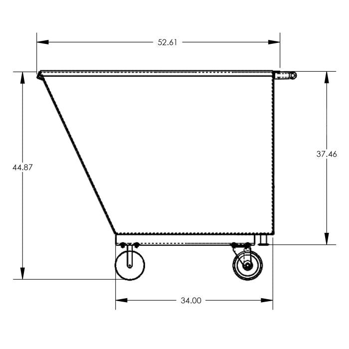 Mobile Hopper - 1 Cubic Yard - Forkliftable - Steel - Ultra-Heavy Duty - Valley Craft