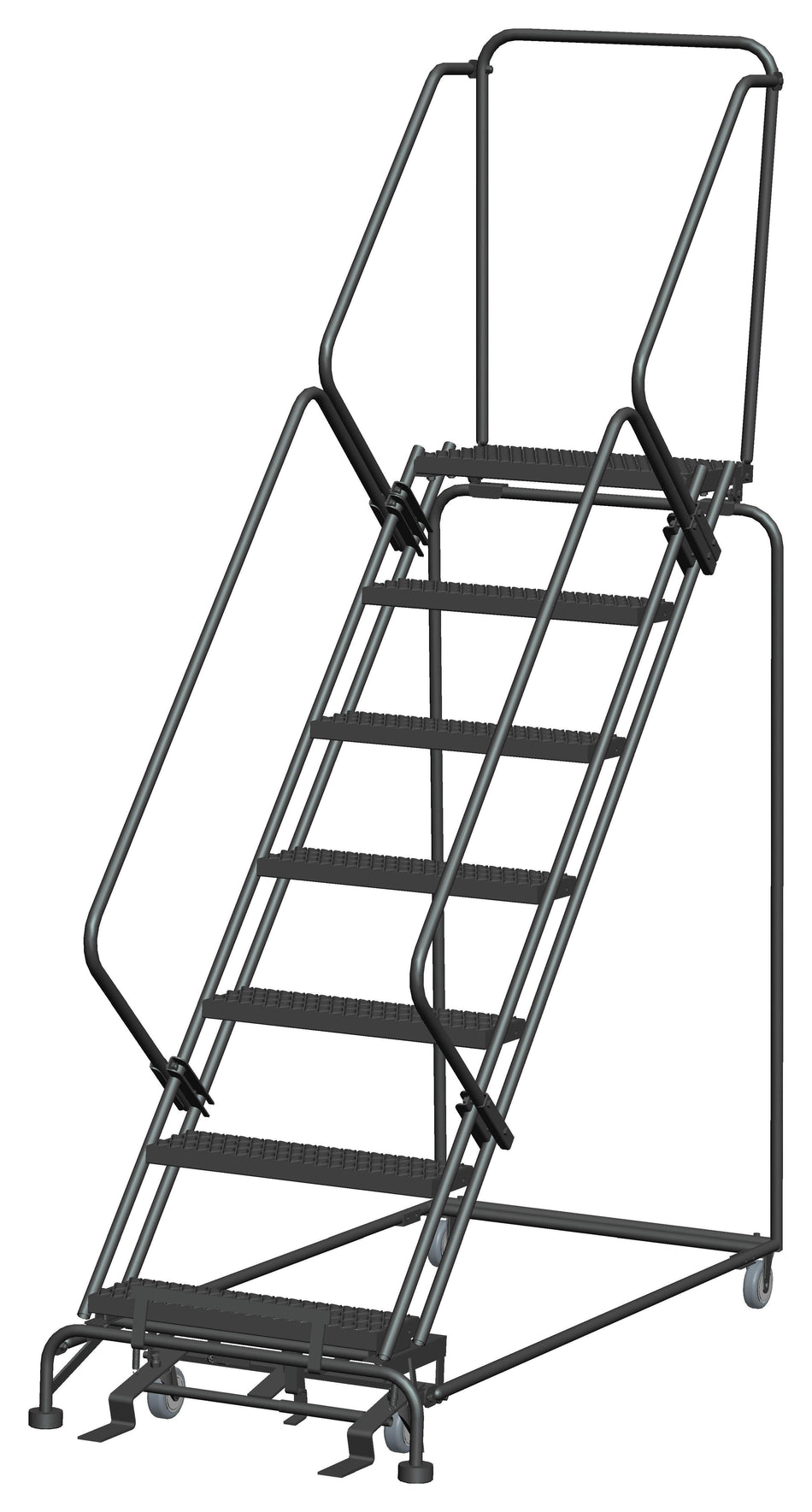 Rolling Ladder - 50° Slope Walk Down - 6 Step, Handrails - Ballymore