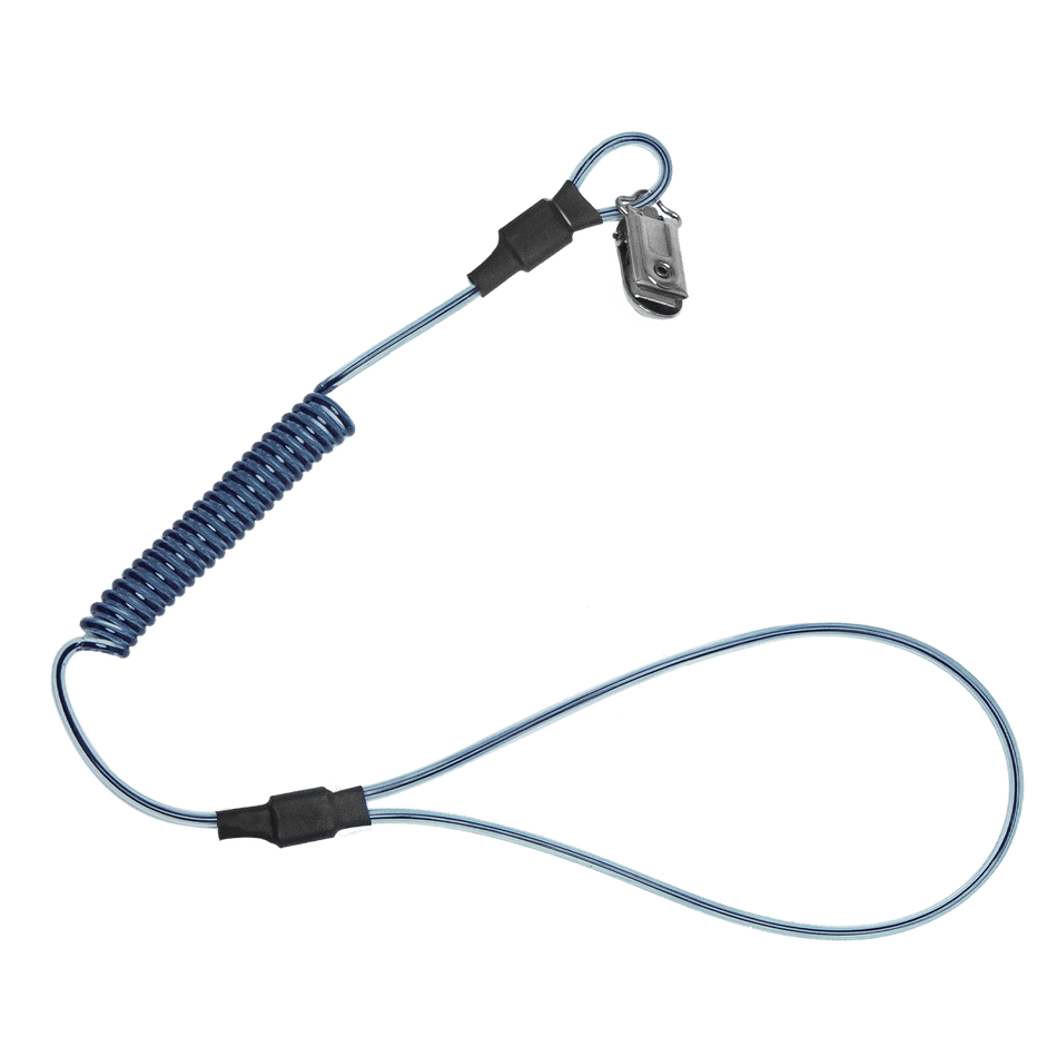 2 lb Stretch-coil Hard Hat Tether w/ Choke-on Cinch-Loop & Snap-Clip