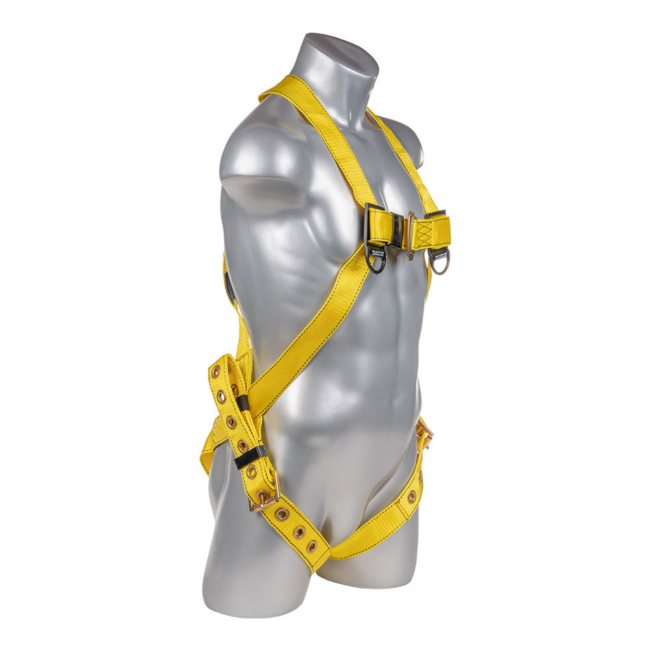 Safety Harness, 3pt., Grommet Buckle Legs, Back D-Ring