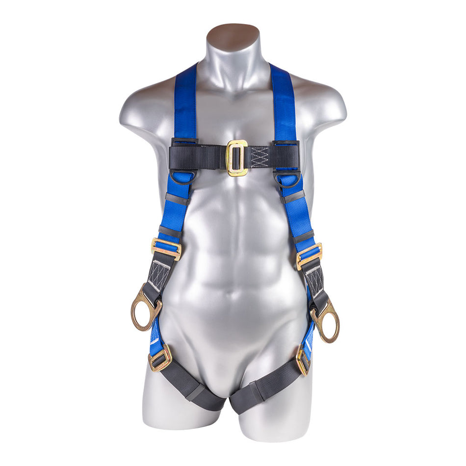 Safety Harness, 5 pt, Pass Through Leg Straps, Back D-Ring