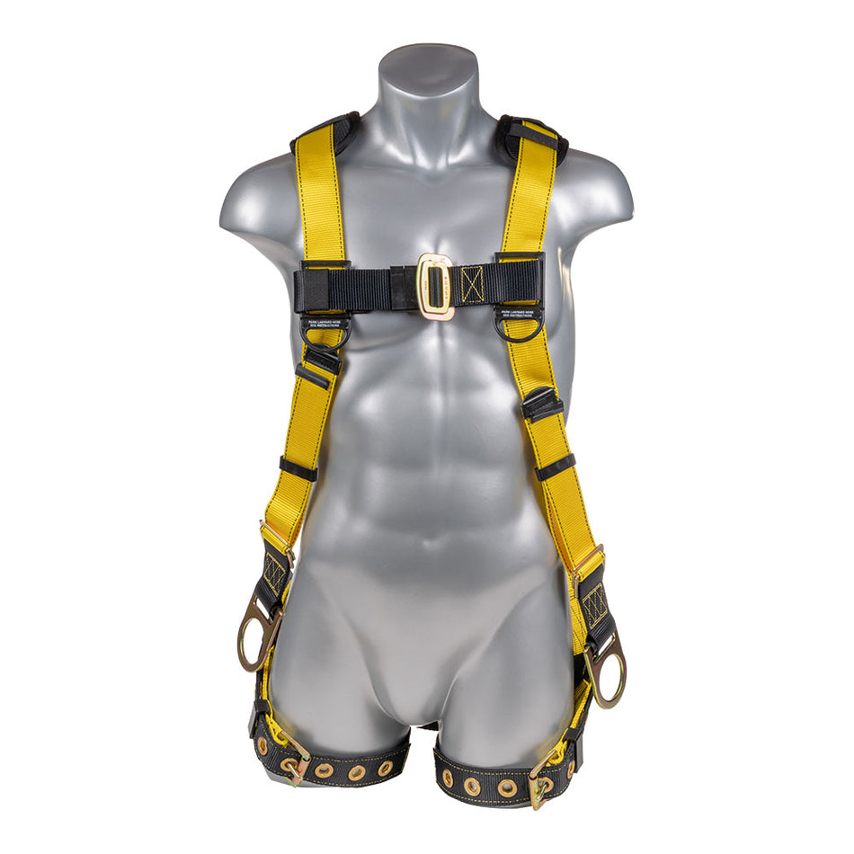 Safety Harness, 5pt, Tongue Buckle Legs, Hip D-Ring