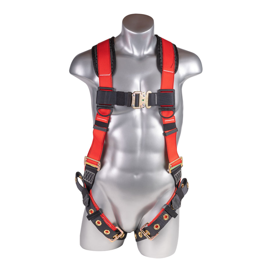 Safety Harness, 5pt, Dorsal D-Ring, Grommet Leg Straps, SRL Back Plate