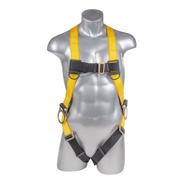 Safety Harness, 3pt., Pass-Through Legs, Back/Side D-Rings