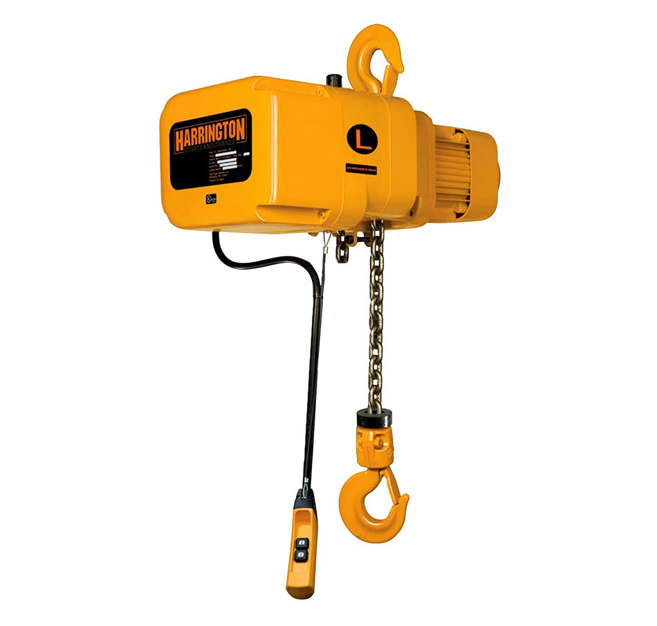 1/8 ton Electric Chain Hoist - Harrington NER Single Speed- 230/460v Three Phase