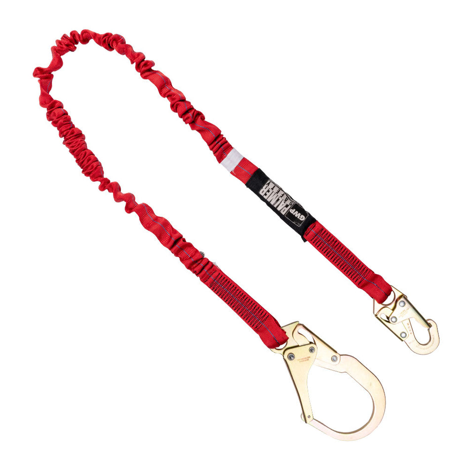 6ft Red Single Leg Lanyard w/ Rebar Hook