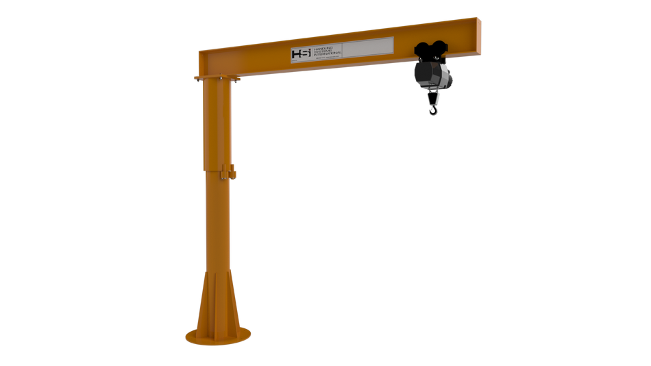 1/2 ton Foundationless Jib Crane, 12'-0" Span, 12'-0" Height Under Beam