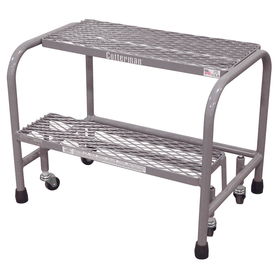 Rolling Ladder - Series 1000 - 2 Step, No Handrails - Cotterman