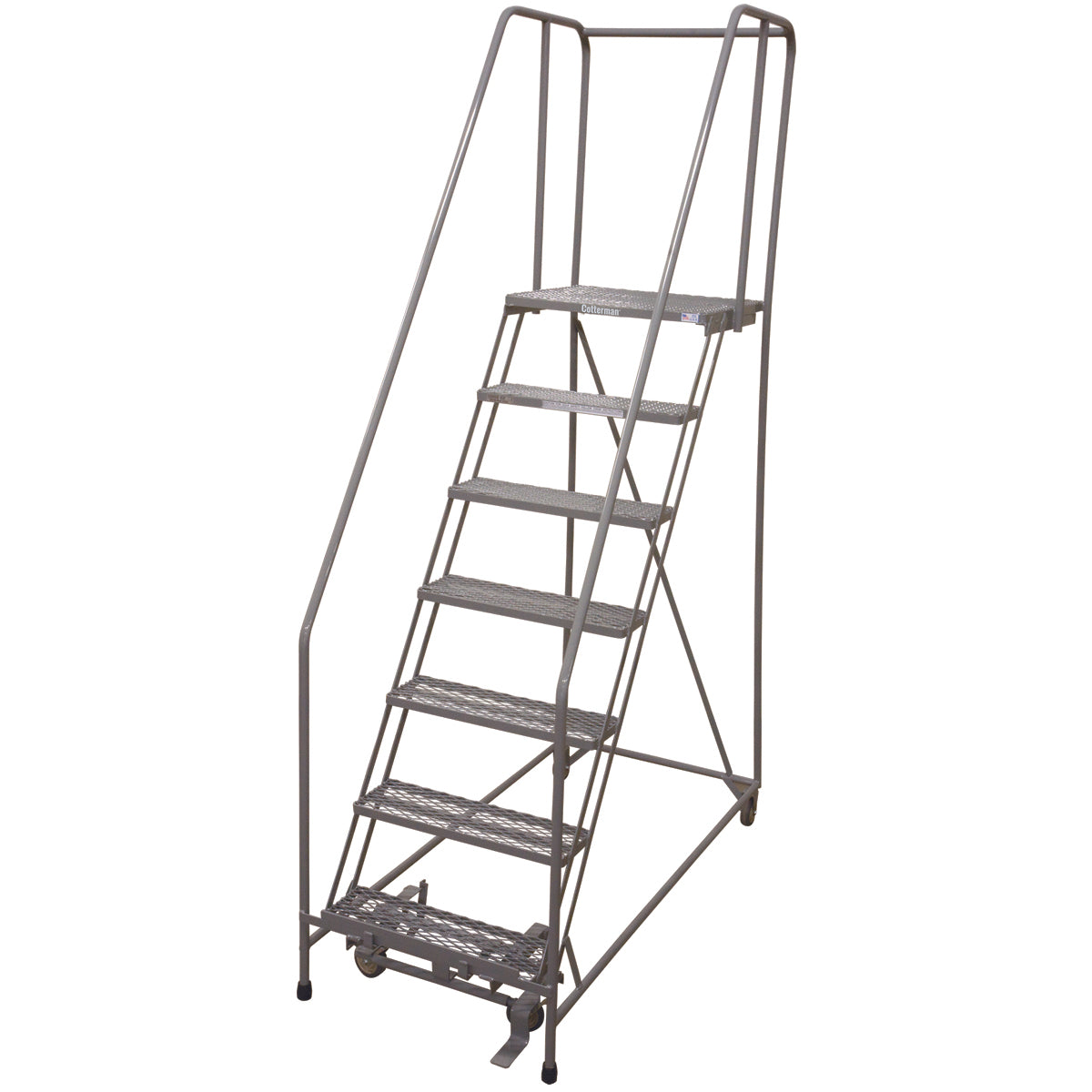 Rolling Ladder - Series 1000 - 7 Step, Handrails - Cotterman ...