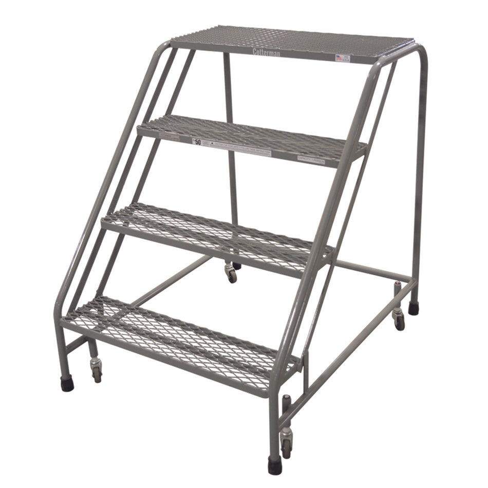 Rolling Ladder - Series 1200 - 3 Step, No Handrails - Cotterman