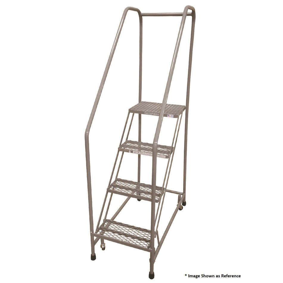 Rolling Ladder - Series 1200 - 5 Step, Handrails - Cotterman