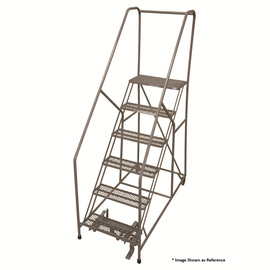 Rolling Ladder - Series 1200 - 8 Step, Handrails - Cotterman